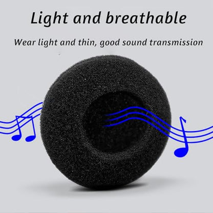 20 Pack Ear Cushions Foam Replacement for Plantronics Headphones Most Standard Size Office Telephone Headsets H251 H251N H261 H261N H351 H351N H361 H361N Headset Disposable Covers, Black