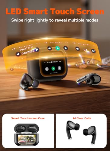 Wireless Earbuds, Bluetooth 5.4 Ear Buds, ENC Noise Cancelling Headphones with 48H Playtime, Bass Stereo Sound, Compatible with iPhone Air/17/16/15/14/Android, Pad - Black - color: Black
