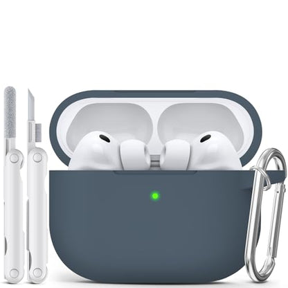 for AirPods Pro 3 Case 2025,Come with Cleaner Kit,Grey | Silicone Protective Cover for Airpod Pro 3rd Generation Case with Keychain,for Women Men,One-Piece Design,Shockproof - color: Grey