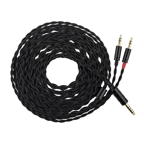 Linsoul Tripowin Nova 2M Over-Ear Monitor Headphone Cable | 4-Strand Silver Foil/OCC Hybrid Upgrade Cable , Dual 3.5mm to 4.4mm/3.5mm/XLR Plug, for Musicians Audiophiles, 4.4mm, Black - style: 4.4mm