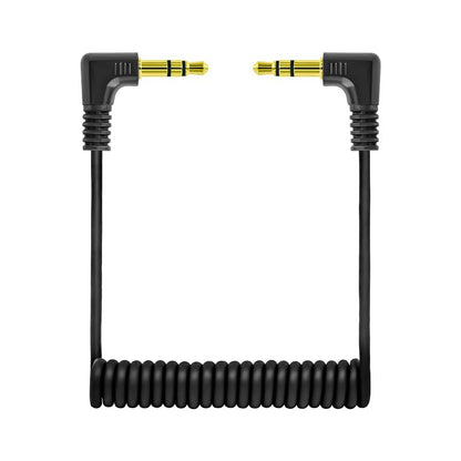 2 Pack 3.5mm Microphone Cable with 1/8'' Plug TRS to TRRS Jack Adapter Converter Spring Coiled Dual 3.5mm Patch Cable for Beats Studio Headset Headphone Audio DJI Mic Mini Microphone Camera