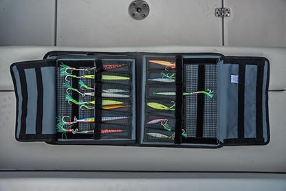 Nomad Design Jig Wallet - Fishing Lure Organizer with Hook Mesh Storage System, 12 individual mesh pockets Waterproof Jig Storage Bag with Optional Insert Sleeve - size: Wallet