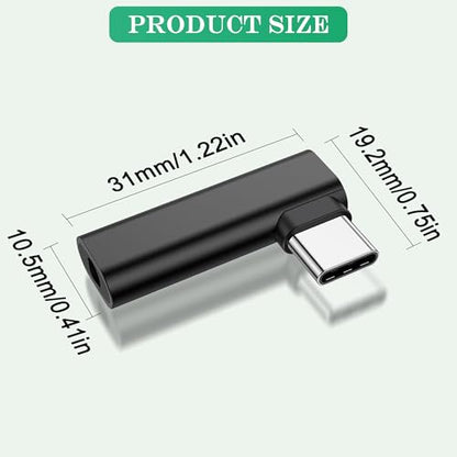 90 Degree USB C to 3.5mm Headphone Adapter,90 Degree Type C Male to 3.5mm Female Aux Audio Dongle Converter,for Devices with Type-C Interface (A) - style: A
