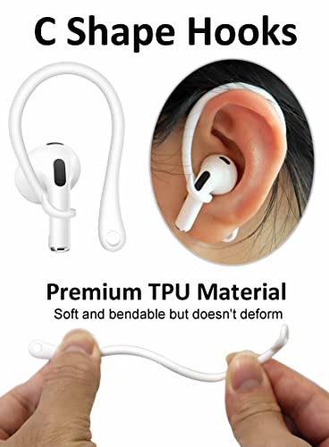 A-Focus Anti-Slip Set for AirPods 3rd Replacement Silicone Adjustable Ear Hook Ergonomic Design Wings Wingtip Ear Tips Strap Sport Earbuds Accessories Eartip Compatible with AirPods 3 White Strap