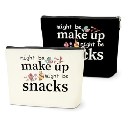 2 PCS Friend Gifts for Women Makeup Bag Snack Bag Funny Gifts Cosmetic Bags - color: Multicolor 0081