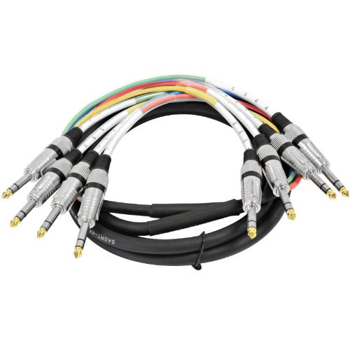 4 Channel 1/4" TRS Snake Cable - 10 Feet Long - Serviceable Ends - Pro Audio Effects Snake for Live Live, Recording, Studios, and Gigs - Patch, Amp, Mixer, Audio Interface 10' - size: 10 Foot - 4 Channel