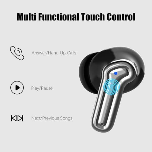 Wireless Earbuds for Samsung S25 S24 Z Flip 7 Fold 7 [ANC & ENC] Bluetooth Headphones Noise Cancelling Clear Call Microphone 40H Play Time HiFi Stereo Touch Control for iPhone/Galaxy/Android/PC/Laptop