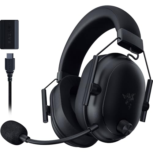 Razer BlackShark V2 HyperSpeed Wireless PC Gaming Headset, 2.4GHz, Black | 280g Lightweight, Wideband Mic, 50mm Drivers, Bluetooth or USB, 70 Hr Battery, for Mac, PlayStation, Switch & Mobile - size: Standard
