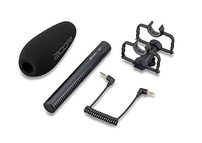 Zoom ZSG-1 Stereo On-Camera Shotgun Microphone, for Capturing Dialogue and Sound Effects, Highly Directional, Shockmount, Lightweight, Use with Camera or Mobile Phone, for Content Creators