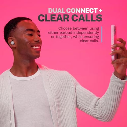 JLab Go Air Pop+ True Wireless Earbuds, in Ear Headphones, Bluetooth Earphones, 35H Playtime Ear Buds, Bluetooth Earbuds with Microphone, USB-C Charging Case, Dual Connect, EQ3 Sound, Cloud White | Wireless Earphones, IP55 True Wireless Earbuds with Micro