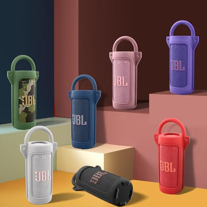 for JBL Grip Portable Waterproof Speaker Silicone Case, Army Green | Portable Travel Soft Cover with Adjustable Shoulder Strap and Carabiner, Protective Skin Case, Anti-Slip Feet - color: Army Green Case