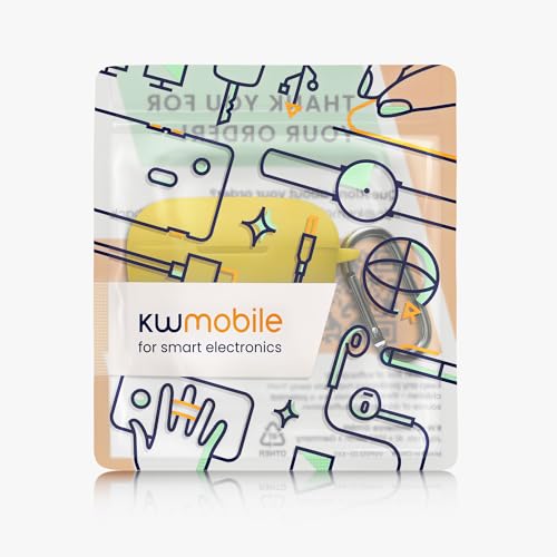 kwmobile Cover for Bose QuietComfort Earbuds Case - Silicone Cover for Earbuds Charging Case - Protective Headphone Holder with Carabiner Clip - Yellow - color: yellow
