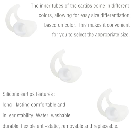 Small Silicone Earbud Tips Replacement Ear Tips Compatible with Bose SoundSport Freestyle IE2 IE3 Headphone Rubber Tips Earbud Covers 3 Pairs - size: S
