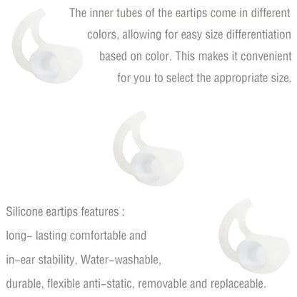 Small Silicone Earbud Tips Replacement Ear Tips Compatible with Bose SoundSport Freestyle IE2 IE3 Headphone Rubber Tips Earbud Covers 3 Pairs - size: S