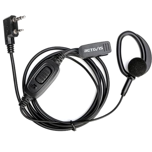 Retevis RT68 Walkie Talkie Earpiece with Mic, for RT22/RT21/H777/RT27/RT68H | Soft Earhook, 2 Pin , Compatible with Kenwood, Pxton, Baofeng BF-888S 2 Way Radio, Two Way Radio Headset(10 Pack) - style: Soft Earhook