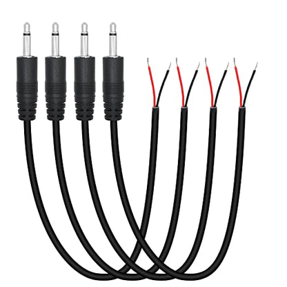 3.5mm Male Plug to 2Pin Bare Wire Open End Cable 1.6FT, TS 2 Pole 1/8'' | 4Pcs 3.5mm Plug Mono Audio Wire, Auxiliary Audio Connector Jack, for 3.5mm Earphone Microphone DIY Cable Repair - color: 3.5mm Male Plug TS 2 Pole - 0.5M/1.6FT