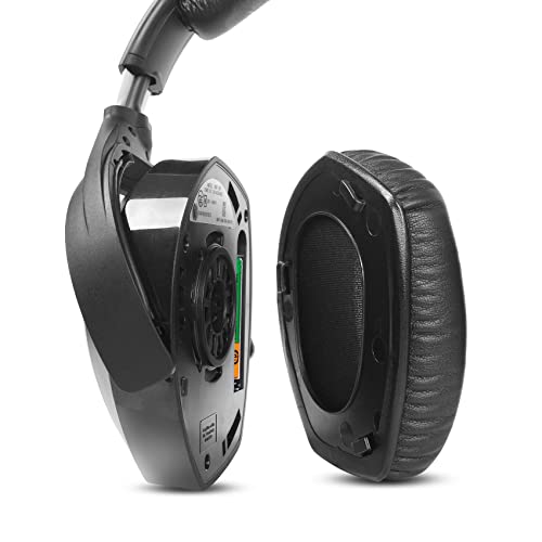 RS165 RS175 Replacement Ear Pads for Sennheiser HDR165 HDR175 Headset | Headband with Upgrade Protein Leather Earpads Ear Cushion Accessories-Black