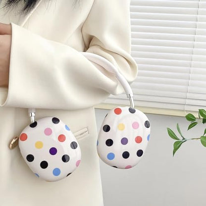 Case Compatible with AirPods Max Headphones, Soft TPU Cute Colorful Polka Dots Anti-Scratch Protective Ear Cup Covers Headphone Cases for Woman Kids - color: Colorful polka dots