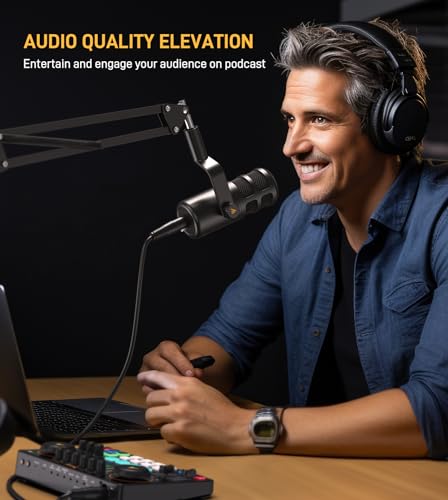 MAONO PD100S XLR Podcast Microphone, Cardioid Studio Dynamic Metal Boom Mic | Compatible with Audio Interface, Audio Mixer, Sound Card for Vocal Recording, Streaming, Voiceover, Music, Content Creation