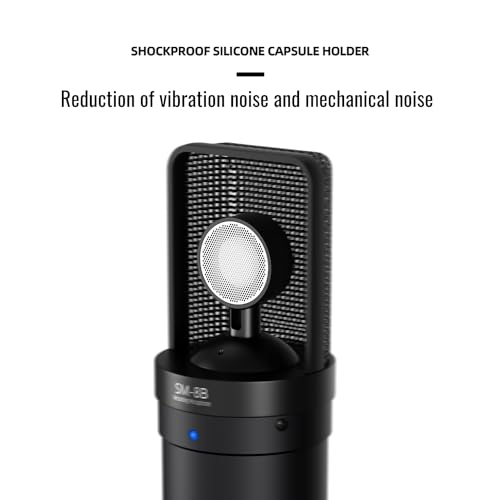 TAKSTAR SM-8B II Studio Condenser Mic with 16mm Diaphragm & Shock Mount | 20Hz-20kHz Response, -36dB Sensitivity, Cardioid Pattern, Shock Mount & POP Filter Included, Requires 48V Phantom Power