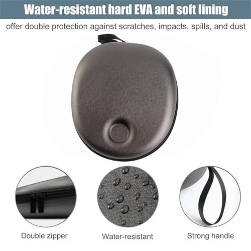 Water Hard Shell Travel Carrying Bag for Headset Case Convenient Storage Bag for Outdoor Activities PUEVApolyester 22 * 21 * 10cm