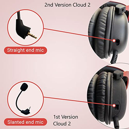 TNE 2-Pack Replacement Boom Mics for Kingston HyperX Cloud 2 II Gaming Headsets - Wired, Cloud Pro, CloudX, PS4, Xbox One, Nintendo Switch, PC - style: Slanted