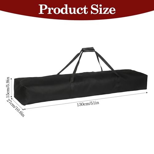 Klmnop 스피커 및 조명 스탠드용 129.5cm(51인치) 마이크 스탠드 백, 이중 지퍼가 있는 튼튼한 800D 옥스포드 휴대용 케이스, 패딩 처리된 손잡이, 마이크 스탠드 6개 보관(블랙)