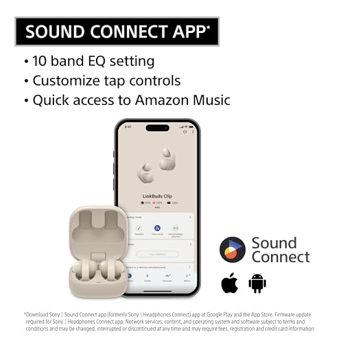 Sony LinkBuds Clip Open-Ear Truly Wireless Earbuds Clip-On Design, Greige - color: Greige