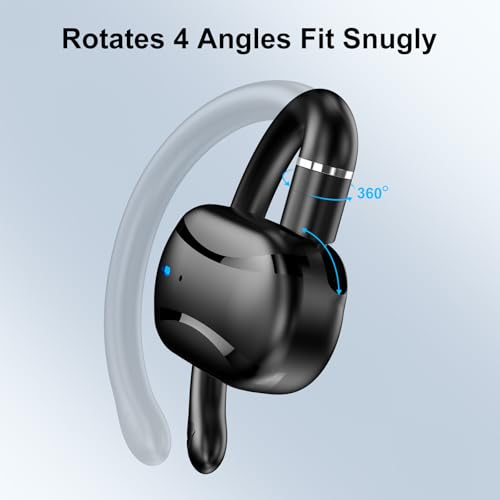 SIXTHGU Open Ear Headphones, Wireless Earbuds Lightweight Adjustable Ear Hooks, Clear Calls, 36H Playtime, Ultra-Comfort, Powerful Sound, Bluetooth 5.4 Earbuds (Black)