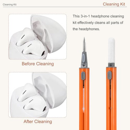 Earphone Cleaner Kit Earbud Phone Cleaner Tool,Orange - color: Orange