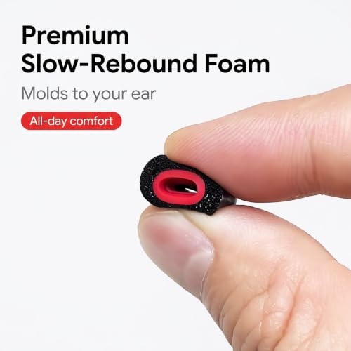 Memory Foam Replacement Earbud Tips, (5mm-7mm) with Threaded Grip - size: 4.9mm