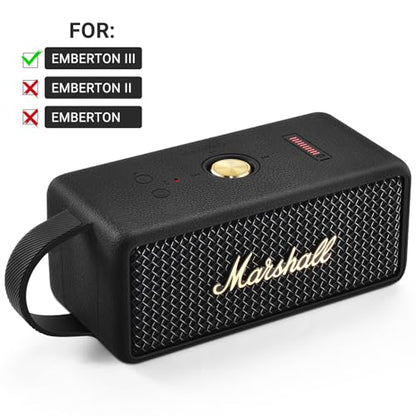 Silicone Case for Marshall EMBERTON III Portable Bluetooth Speaker,Soft Silicone Protective Case Compatible with Marshall EMBERTON III Portable Bluetooth Speaker (Black) - color: Black
