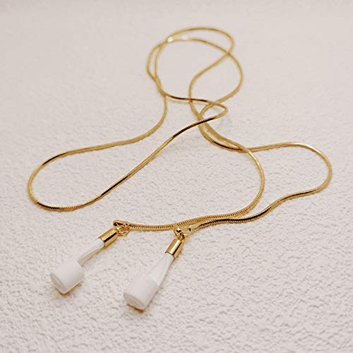 2 Pack Wireless Earphone Holder Chain Strap Ear Hook Anti-Lost Wire Cable Connector Sports Neckband Compatible - color: Sliver + Gold