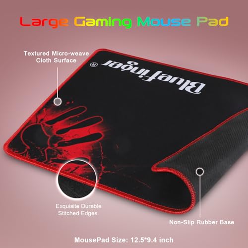 BlueFinger RGB Gaming Keyboard and Backlit Mouse and Headset Combo, USB Wired Backlit Keyboard, LED Gaming Mouse Set, Headset with Microphone for Laptop PC Computer Game and Work (White & Pink) - color: White & Pink