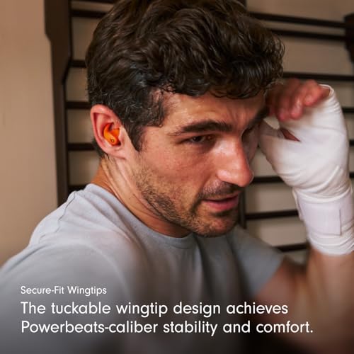 Beats - Powerbeats Fit - Wireless Noise-Cancelling Workout Earbuds with Ultimate Secure Fit with USB-C Charging Cable (1.5m) - Spark Orange - color: Spark Orange, style: Powerbeats Fit and USB-C Cable