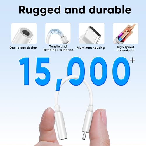 5 Pack USB C to 3.5mm Headphone Jack Adapter for iPhone 17/16/15 Pro/Max, Samsung Galaxy S25/S24/S23 Ultra, iPad Pro, MacBook ect - color: 5 Pack