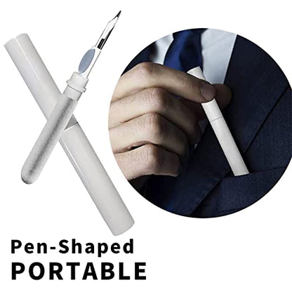 Bluetooth Earbuds Cleaning Pen,Cleaner Kit for Airpods Pro,Earbud Cleaning Kit,Multifunction Headphone Cleaning Pen Tool with Soft Brush Suitable for Headset,Keyboard, Phone and Camera Lens (White)