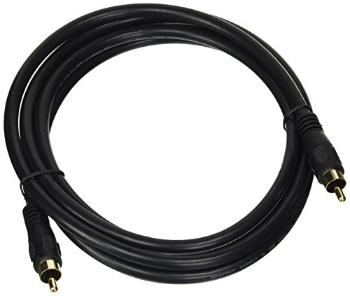 Monoprice Coaxial Audio Cable - 6 Feet Black | RCA Male/Male Digital Coax & Composite Video RG-59U 75Ohm