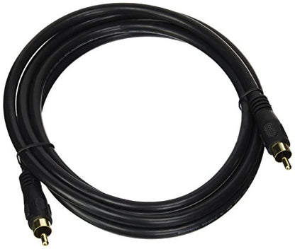 Monoprice Coaxial Audio Cable - 6 Feet Black | RCA Male/Male Digital Coax & Composite Video RG-59U 75Ohm