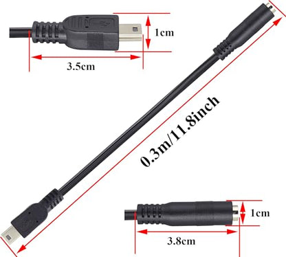 3.5mm to Mini USB Cable Mini USB Male to 3.5mm Female Audio Cable | 3.5 Female TRRS 4-Pole Jack to 5 Pin Mini USB Male Mic Cord Adapter Cable [1Ft/30cm-2Pack]