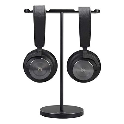 Dual Aluminum Headphones Stand Holder, Showcase Multi Headphones with Solid Heavy Base, Compatible With Gaming Headsets and Wireless Headphone Black - color: Black