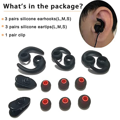Universal Ear Fins Earhooks, Silicone Earbuds Tips, Replacement Ear Tips - size: Ear Tips-LMS Earhook