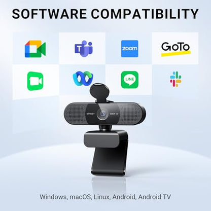 EMEET C960 AF 1080P Webcam for PC, Autofocus, 73° View Angle | Computer Camera w/Privacy Cover and Microphone, Plug and Play USB Webcam for Video Calling/Zoom/Teams/Google Meet - style: 1080P AF