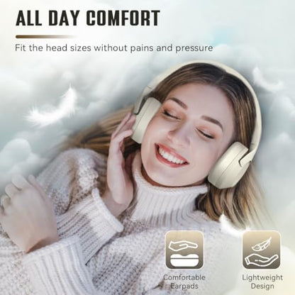 FIFINE X3W Bluetooth Wireless Headphones with Mic, Active Noise Canceling | Up to 65H Playtime, 3 Mode Options, Soft Earpad, Touch Control Panel, Transparency Mode, for Music, Phone Calls, Sport Travel - color: White