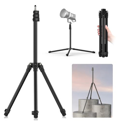 Ulanzi TT43 Extendable Photography Light Stand, Adjustable 6.23ft Aluminum Tripod, Reversible Portable Studio Lighting Tripod for Continute Output Lighting/Strobe Light/Webcams/Cameras/Softbox | 3KG Load, Reversible Portable Studio Lighting Tripods, For C