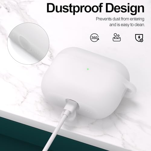 for AirPods Pro 3 Case Cover, Protective Soft Silicone with Keychain Cleaning Pen for Women Men for Apple AirPods Pro 3rd Generation Case(2025), Front LED Visible, Clear - color: D-Clear