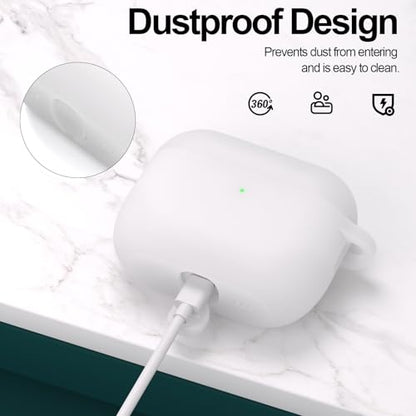 for AirPods Pro 3 Case Cover, Protective Soft Silicone with Keychain Cleaning Pen for Women Men for Apple AirPods Pro 3rd Generation Case(2025), Front LED Visible, Clear - color: D-Clear