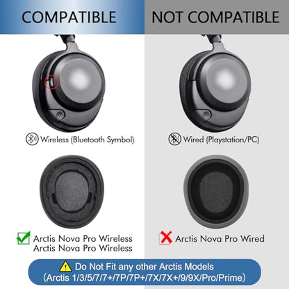 GEVO Cooling Gel Ear Pads Replacement for SteelSeries Arctis Nova Pro Wireless & Nova Elite Gaming Headset, Earpads for Nova Pro Wireless & Nova Elite Headphones with Memory Foam (Cooling Gel Black)