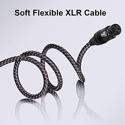 XLR Microphone Cables Braided 50 Feet 6 Packs | Premium Durable Balanced 3 Pin XLR Male to Female Patch Cords for Mic DJ Recording, Noiseless, 22AWG - size: 6-Pack 50ft