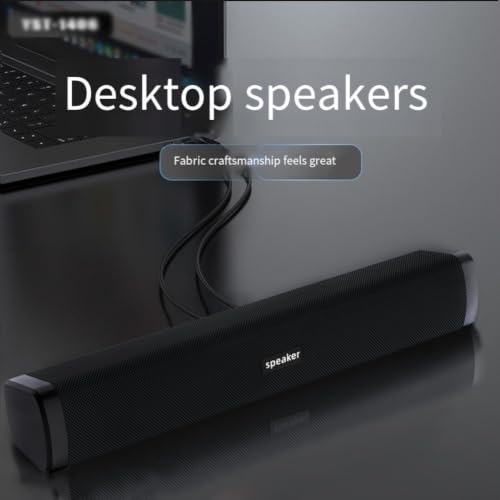 Wired Computer Speakers, Dual Driver High Volume Soundbar for PC, Laptop, TV, Phone, Office, Gaming, Compact ABS Desktop System, Blue Black Gray(black)